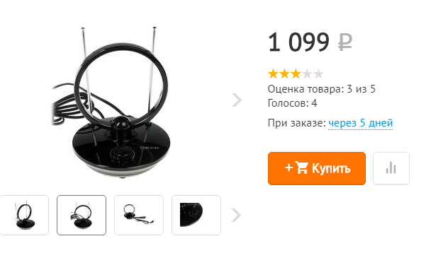Ну а те, що її реальна ціна не перевищує 1200 рублів (І це роздрібна ціна на подібну антену) - Ось приклад подібної пропозиції